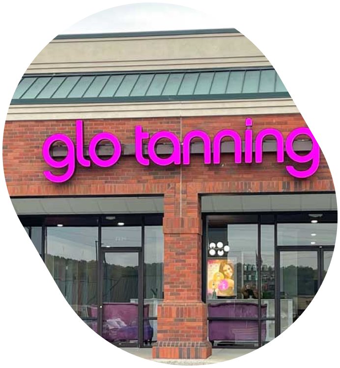 A glo tanning storefront.