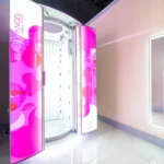 Beauty Angel infrared therapy station with open doors.