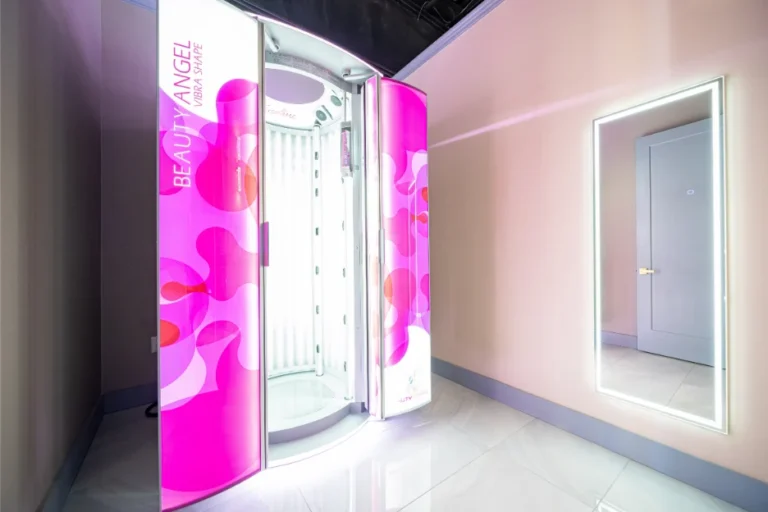 Beauty Angel infrared therapy station with open doors.